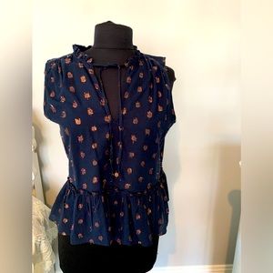 J Crew sleeveless top with peplum hem size S